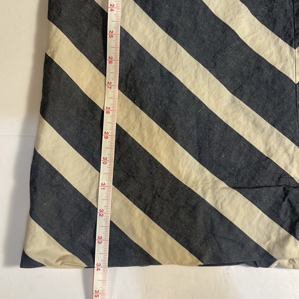 Anthropologie Postmark Chevron Endpoint Dress Halter Jumper Linen Cotton Size 6 - Picture 13 of 15